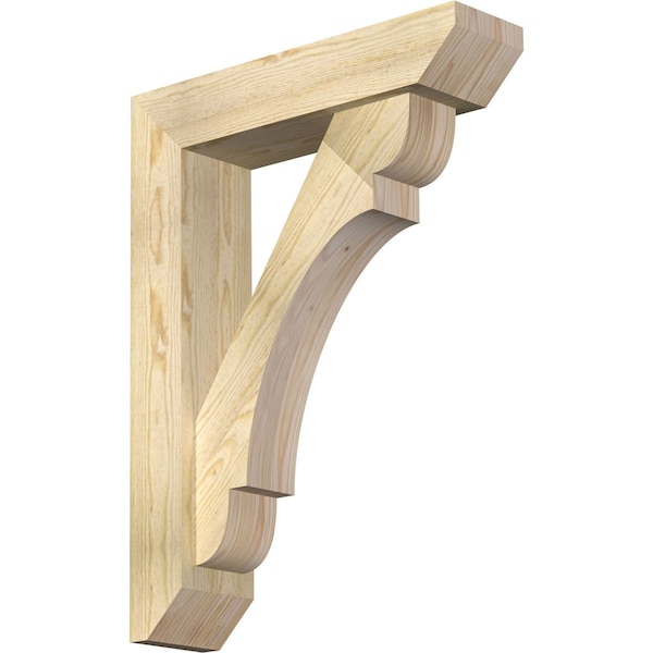 Ekena Millwork Olympic Slat Rough Sawn Bracket w/ Offset Brace, Douglas Fir, 6"W x 24"D x 32"H BKT0604X24X32OLY06RDF - main